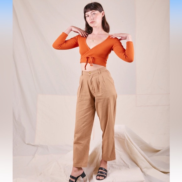 Big Bud Press Wrap Top in Burnt Orange - Picture 3 of 6